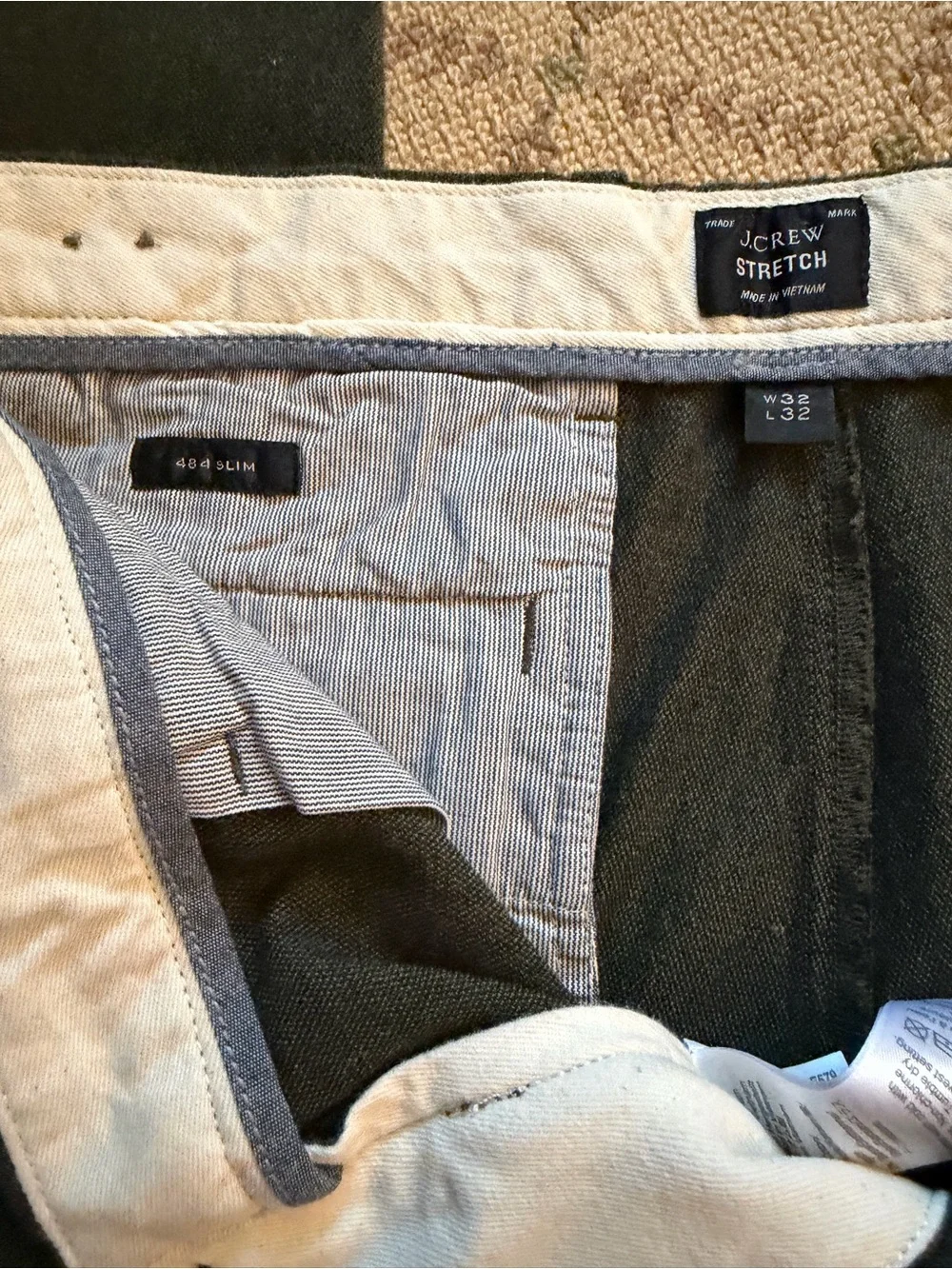 J. Crew slim fit stretch chino Charcoal 32 x 32
